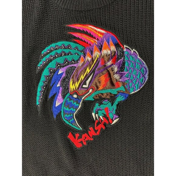 Kansai Yamamoto O2 Knit sweater eagle embroidered sz S NWT 100% silk  Y2K - Picture 2 of 5